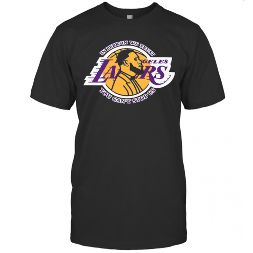 Los Angeles Lakers In LeBron We Trust Fan Graphic T-Shirt